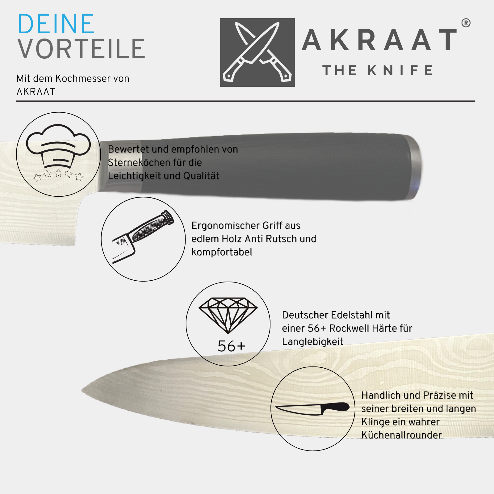 AKRAAT® Küchenmesser - Profi-Qualität für perfekte Schnitte